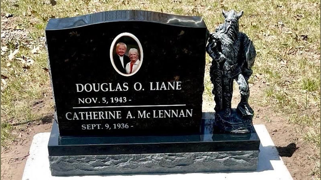 Viking statue stolen from gravestone in cemetery on Lac Mille Lacs, sheriff says — WCCO / CBS Minnesota, Savage Community news